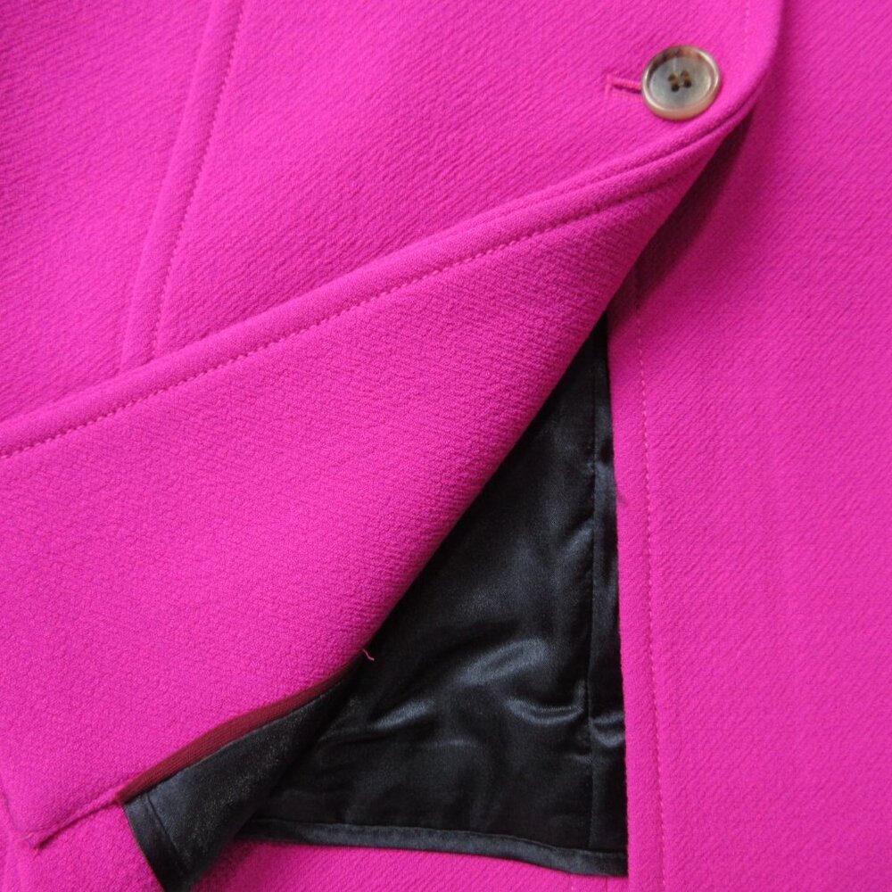 NWT J.Crew Classic Lady Day Coat in Vibrant Fuchsia Italian Doublecloth Wool 6P - Picture 4 of 6
